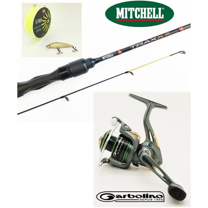 Pack Truite / Petit Carnassier Mitchell Traxx 1M90 8-15gr Ultra Light + Moulinet Garbolino Maxim + Accessoires