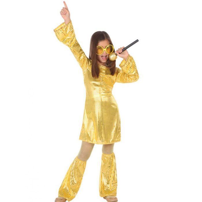 Déguisement Fille Disco Doré