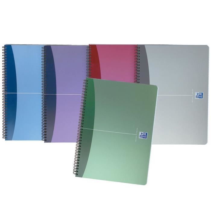 Cahier à spirales Urban Mix - Format A5 (90 g-m2) - 180 pages à petits carreaux - Couleurs assorties