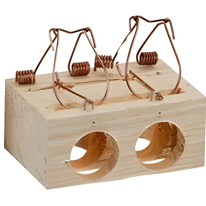 Sauvic 15235-Piège à Souris à 2 Trous, en Bois, Petite