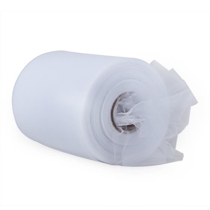 TRIXES Rouleau de Tissu Blanc 6 x 100 yards en Tulle pour Mariage Décoration Nuptiale Voile Noeud de Ruban