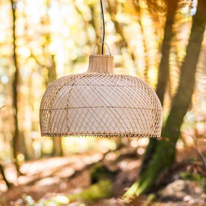 Lampe suspension en osier 59 cm