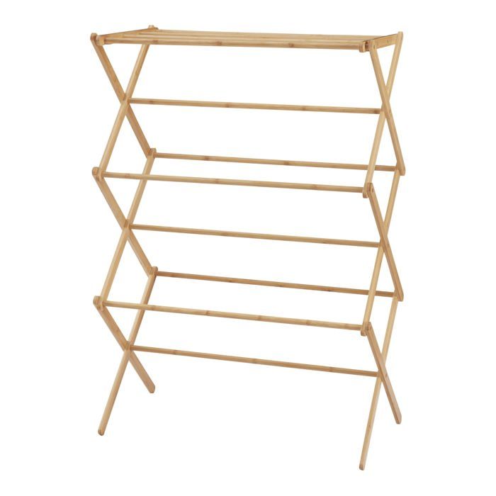 Étendoir à linge pliable bambou 128 x 72 x 44 cm naturel 03_0007072