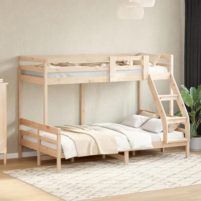 vidaXL Lit superposé sans matelas 80x200/120x200 cm bois massif 3207177