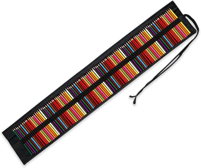 Accessoire Dessin Voyage Rouleau Crayons 48 Emplacements Eabdice - Toile Fleurie - Enroulable - Artiste Étudiant Rangement Crayons Portable