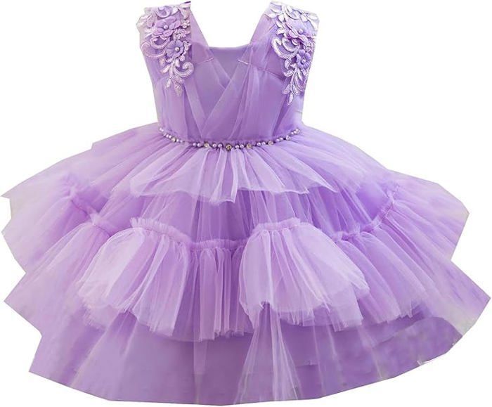 Ensemble Bébé Fille : Robe Violette à Fleurs En Velours + Haut + Collants - Taille 6 Mois (68) - Occasion Très Bon État H&M