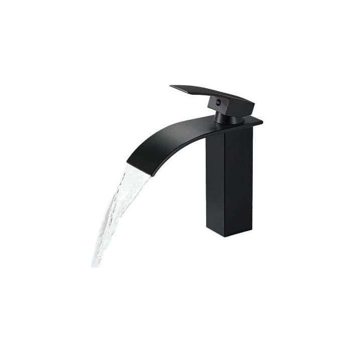 Robinet Salle De Bain Noir SHUNLI Mitigeur Lavabo Design Élégant Laiton Monotrou