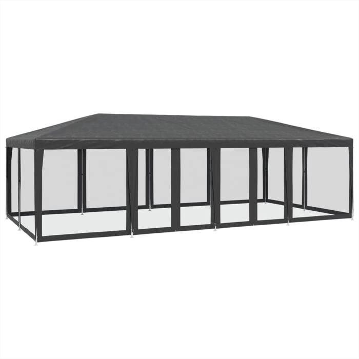 Tente de fête UU - Belvédère de jardin avec 12 parois latérales maille - Anthracite 8x4 m SMGCC390034