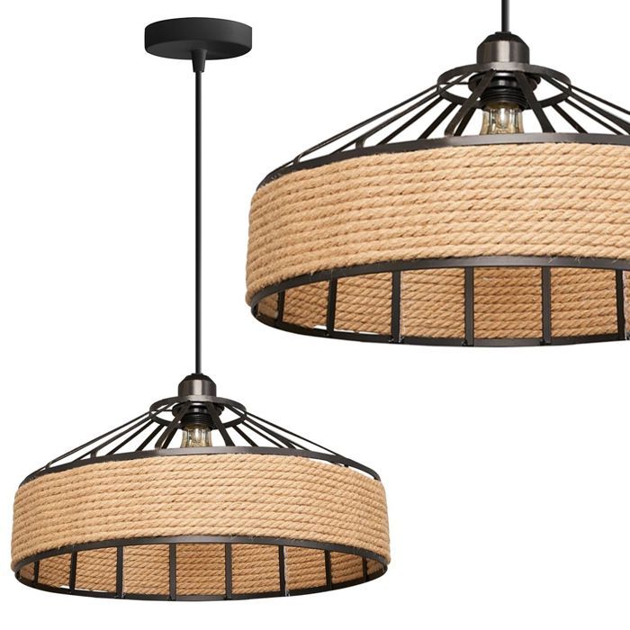 Lampe Suspendue De Plafond Toolight Boho App1317-1Cp Suspenion Beige 30 X 30 X 15 Cm