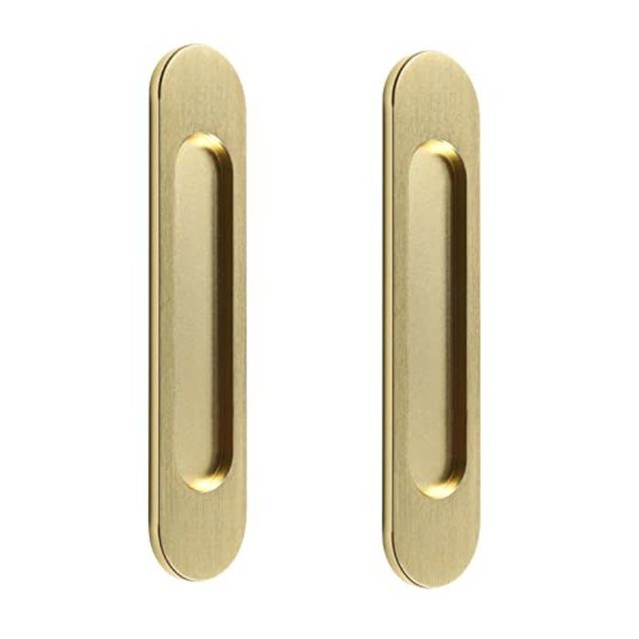 Lot de poignées de porte coulissantes ovales autocollantes en alliage daluminium doré brossé sans perforation pour portes coulis