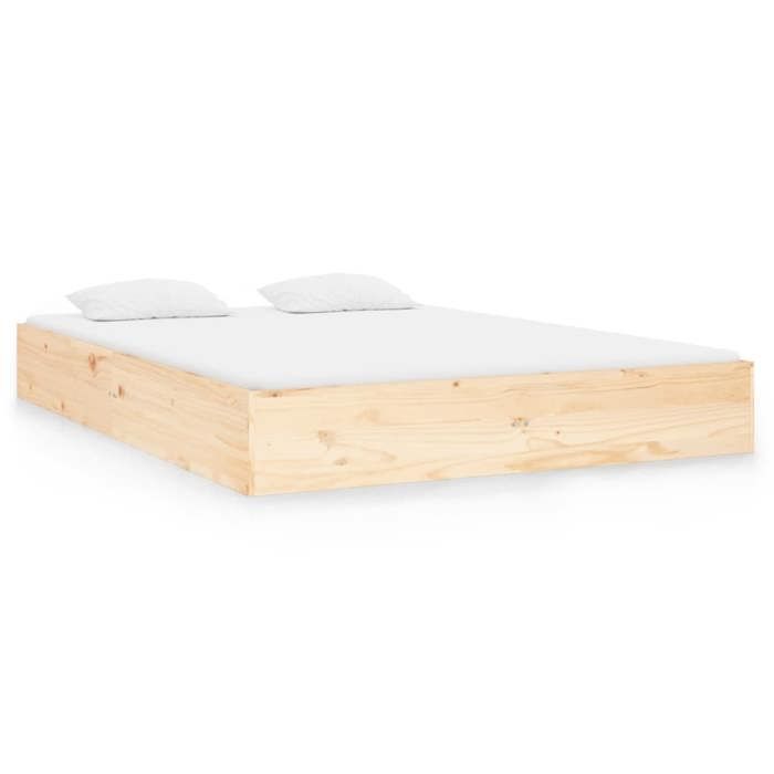 Cadre de lit petit double - Bois massif - 120x190 cm - LL141884