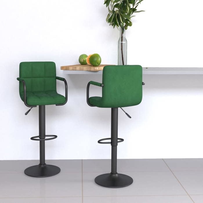 SALE 2025Tabourets de bar - lot de 2 - Tabourets de Cuisine - vert foncé velours - 48x47x90 cm1605 Kg 4697