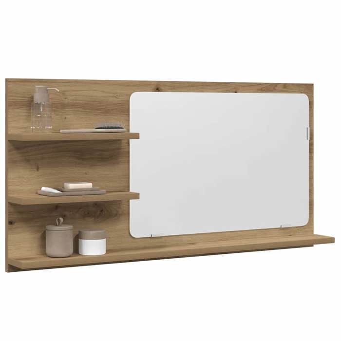 Autumn saleArmoire à miroir Support/Meuble WC - Grand espace - Armoire à miroir de salle de bain chêne artisanal 90x11x45 cm Ho