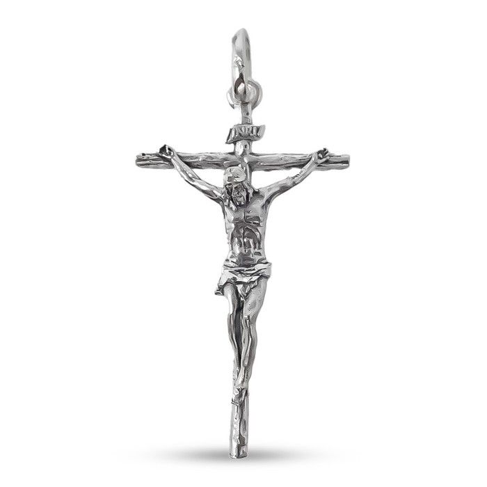 Pendentif croix du Christ de Mena en argent sterling 925 37 mm. Christ de la Bonne Mort Pendentif croix du Christ de Mena en argent sterling 925 37 mm. Christ de la Bonne Mort