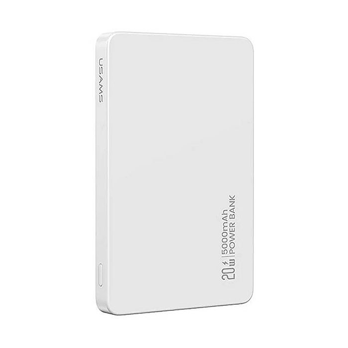 Batterie externe - USAMS - Powerbank 5000 mAh - Induction MagSafe - Charge rapide 20W - Blanc
