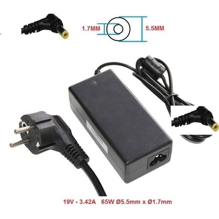 Chargeur PC Portable Acer 19V 3. Ø5.5mm x Ø1.7mm - vue 2