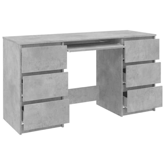 Bureau BURKE Gris Table à écrire - 1 PERSONNE - Gris béton 140x50x77 cm - Bois dingénierie BB376
