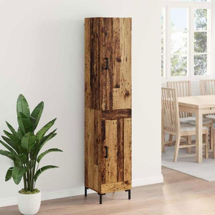 Armoire haute - Bois ancien - Bois & métal - 34.5x34x180 cm