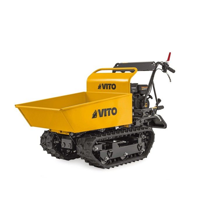 VITO Mini Dumper &agrave; chenilles Moteur Loncin 196Cm3 Essence 6.5CV - Brouette &agrave; chenilles Transport Charge 300kg 4.8KW Chantier
