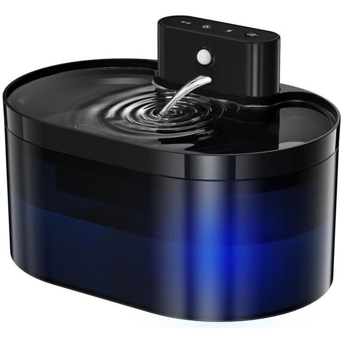 Fontaine à eau sans fil pour chat - Détection de mouvement et rechargeable Filtration verticale 4 couches - Maison et intérieur