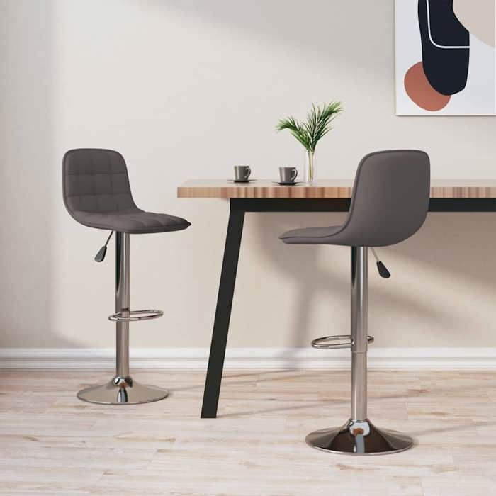 vidaXL Tabourets cuisine - Chaises de bar - lot de 2 - taupe tissu @137