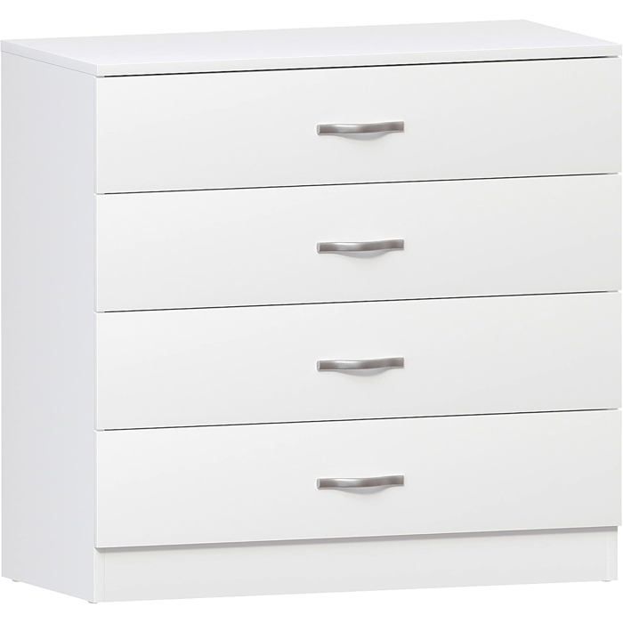 Vida Designs Commode Riano 4 tiroirs Blanc Panneau de particules et MDF Chambre
