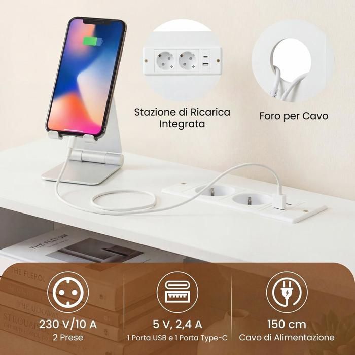 LED RGB et profil étroit table console avec station de charge pour garder lentrée ou le salon bien organisés