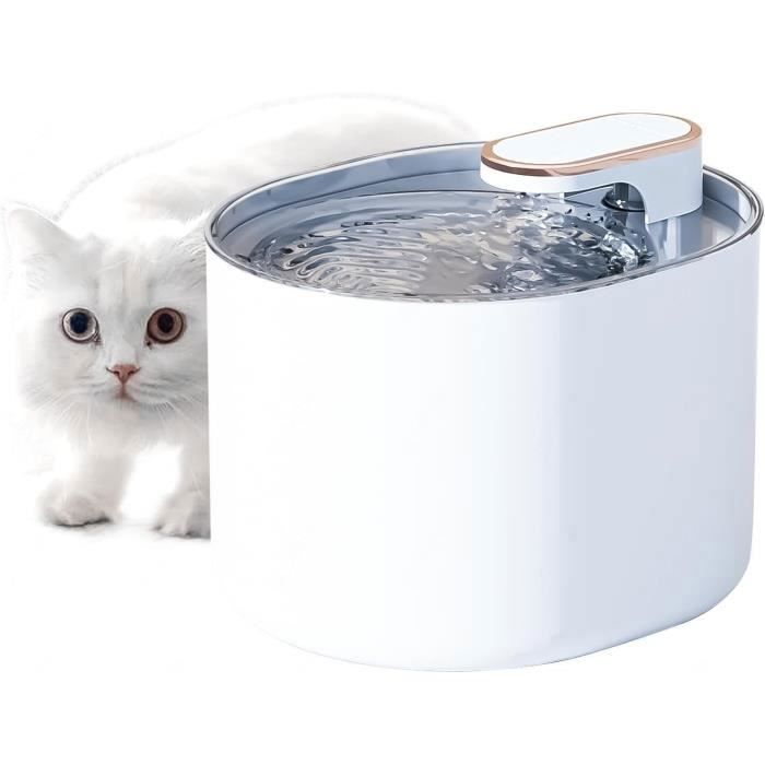 Fontaine à Eau Chat - Ultra Silencieuse - 3L - Filtre sans BPA - Blanc