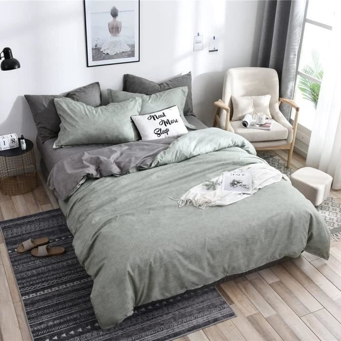 Housse De Couette Today – 260 X 240 Cm, 100% Coton, Tissage Serré, Couleur Vert Bambou