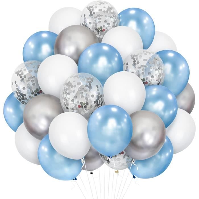 Ensemble de 10 Ballons Nacrés Argent Diam. 30 cm - Éclat