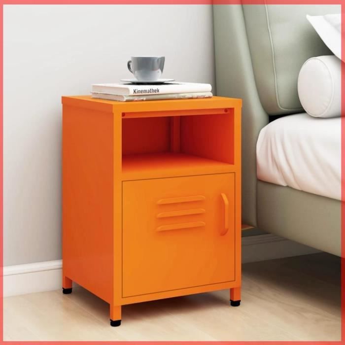 Vidaxl table de chevet rose 35x35x51 cm acier