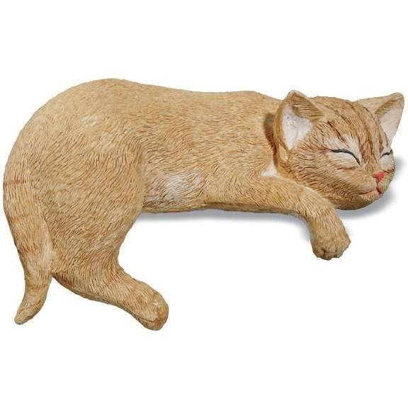 Figurine - statuette Chat roux endormi pour rebord - 10 cm - Cdiscount  Maison