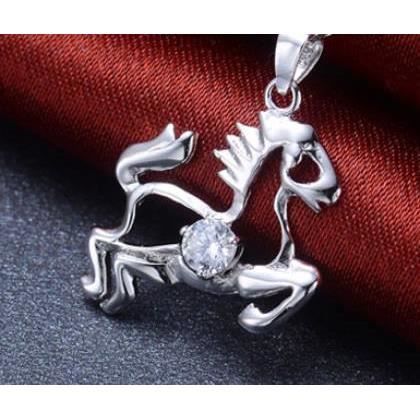 Collier deux têtes de cheval argent massif chaine extrêmement belle