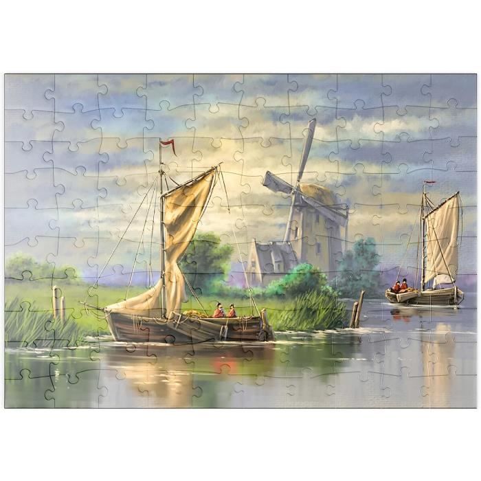MyPuzzle 500 Teile Puzzle – Grachten In Amsterdam UNESCO Weltkulturerbe, Premium Qualität, 48x34 Cm