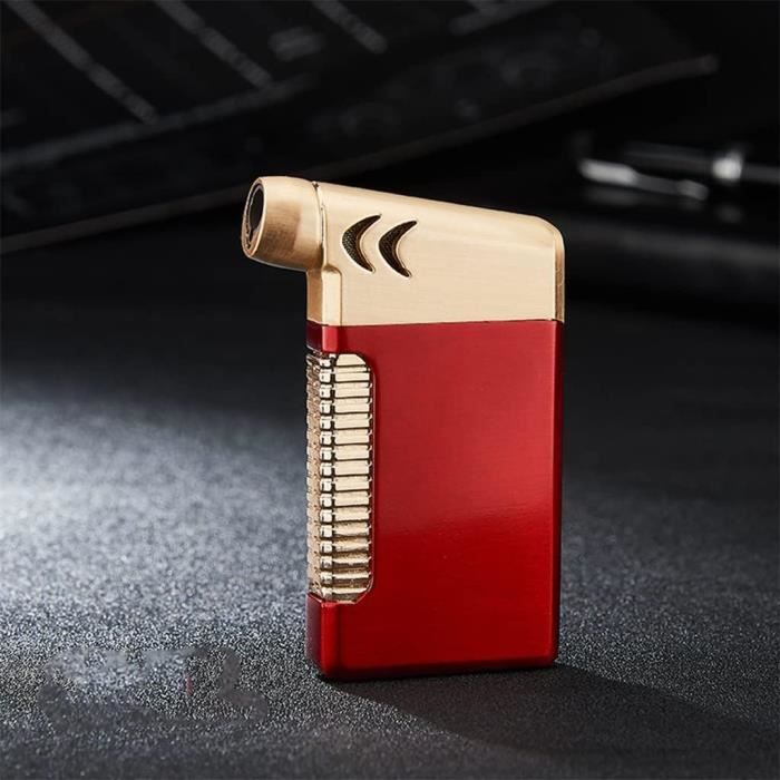 Briquet Torche Triple Jet Avec Poinçon Intégré Et Fenêtre à Gaz Visible, Rechargeable à