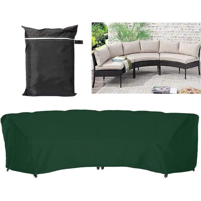 BOSKING Housse Protection Canapé Sectionnel Incurvé Extérieur - Oxford 420D Imperméable, Anti-UV, Cordon Élastique