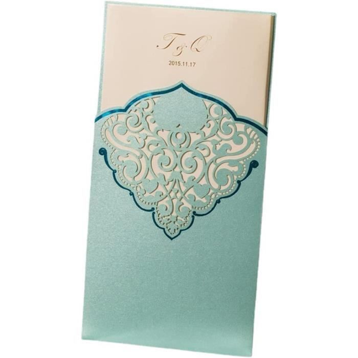 50 Invitations Mariage Découpées Laser - Avec Enveloppes - Personnalisables