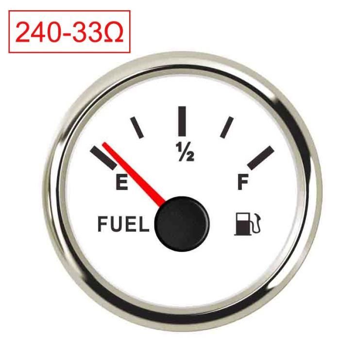 Afficheur Niveau De Carburant 240-33 Ohms - Ecoline - Diamètre 52 Mm - Cadran Noir