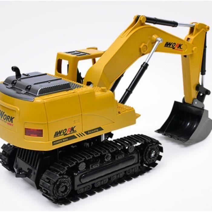 Pelle Excavatrice Télécommandée CLC - 1:14 - Godet Métal - 15CH - Jaune