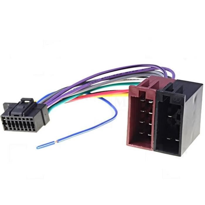 Adaptateur ISO 16 Broches Pour Autoradio – Compatible Sony Et JVC (anciens Modèles)