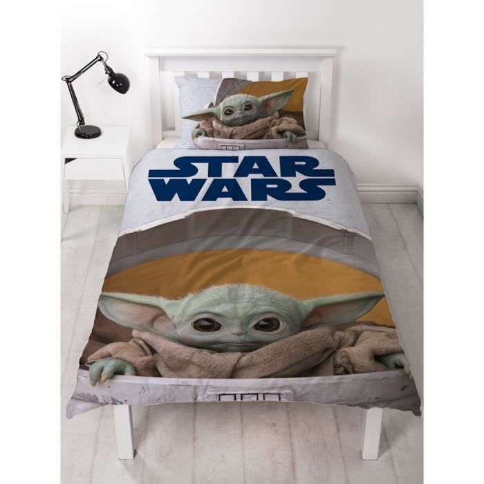 The Child Mandala Grogu QWAS Star Wars Parure de lit b/éb/é Yoda Star1,135 x 200 cm + 50 x 75 cm x 2 parure de lit Disney avec taie doreiller b/éb/é Joda