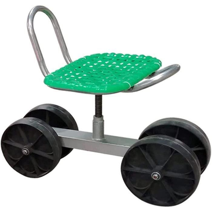 Tabouret Fer Jardin Chariot De Jardin Avec Siège Roulant - Tabouret De Travail Pivotant 360° Avec Roues Siège Roulant Jardin