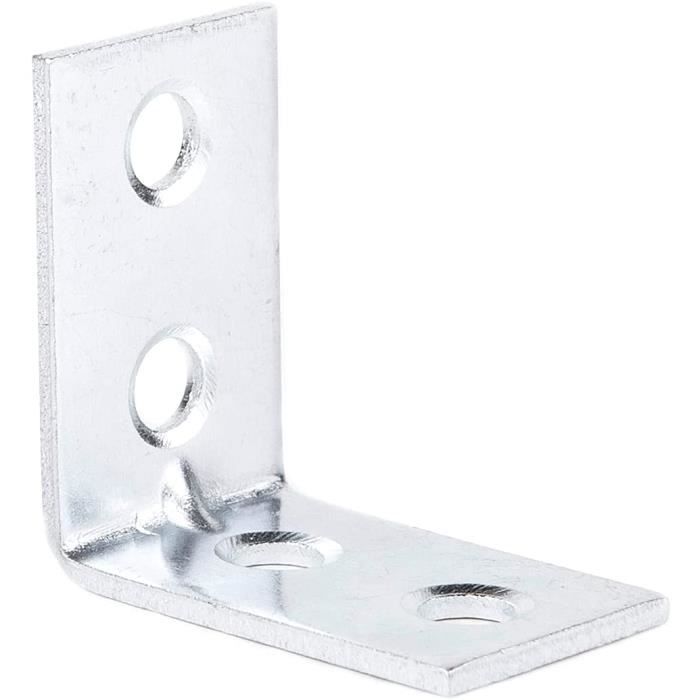 Équerre De Fixation Renforcée Galvanisée – Épaisseur 2,5 Mm, Nombreux Trous, Pour Charpente/métal