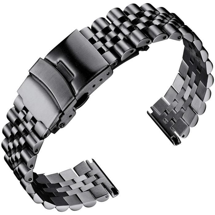 Boucle déployante pour montres bracelet en acier inoxydable or ou argent 20mm 18mm 22mm 24mm 