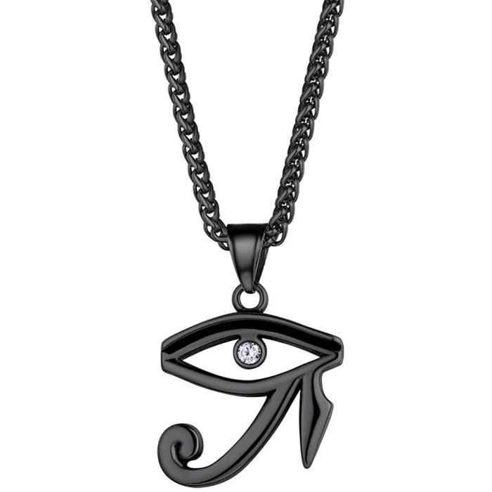 Collier Ankh en argent sterling avec pendentif croix égyptienne oeil dHorus pour femme et homme