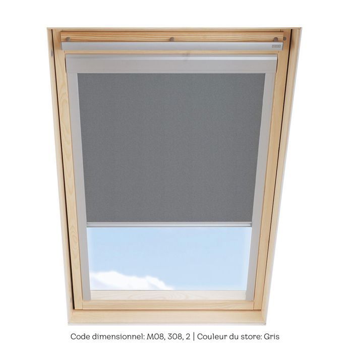 SOLSTRO Store occultant  Gris compatible avec VELUX GGL M08 GGL 308 GGL 2 GGU M08 GHL M08 GHL 308 GPL M08 GPU M08 
