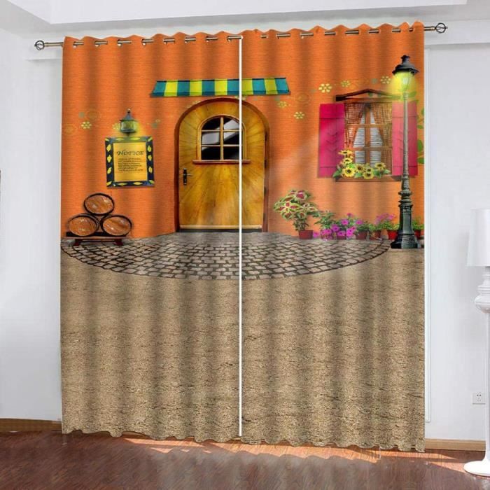 Rideaux Occultants 2 Pièces - Motif Romance à Paris | 150x166 Cm, Isolation Thermique Et Phonique, œillets Inclus