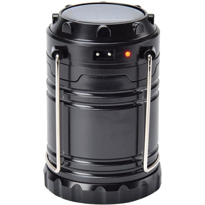 Lampe Solaire LED Rechargeable USB Pour Camping - Télécommande, étanche, 6 Modes - Bleue