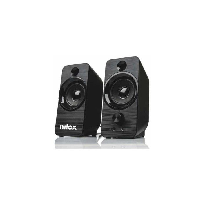 Haut-parleurs PC - Nilox - Speaker 6W - Sans fil - Couleur Noir - Entrées RCA non incluses