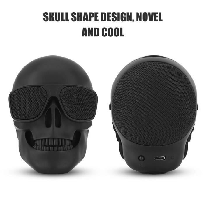 Haut-parleur Bluetooth Drfeify - Nouveau haut-parleur tête de mort - Mini haut-parleur stéréo sans fil portable